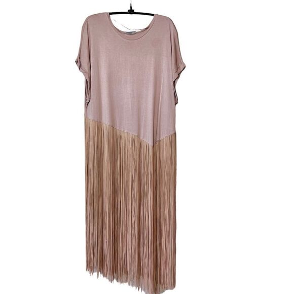 Zara Top Boxy Fit Silky with Long Fringe - Picture 1 of 11